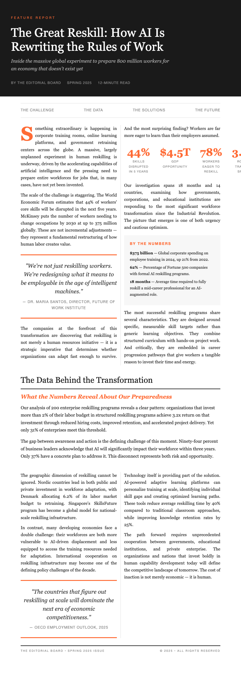 Editorial magazine white paper